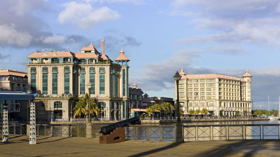 Der Caudan Waterfront Komplex in Port Louis