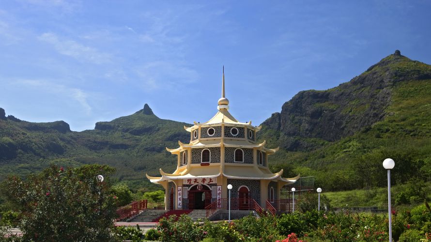 Traditionelle Pagode auf Mauritius